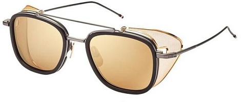 Солнцезащитные очки Tom Brown TB 808 Matte Black-Black Iron Gold | Dark Brown-Gold Flash